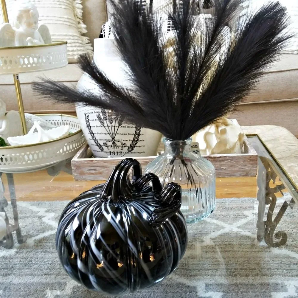 NEW! BLACK Pampas FLORAL DECOR Arrangement MINIMALIST
